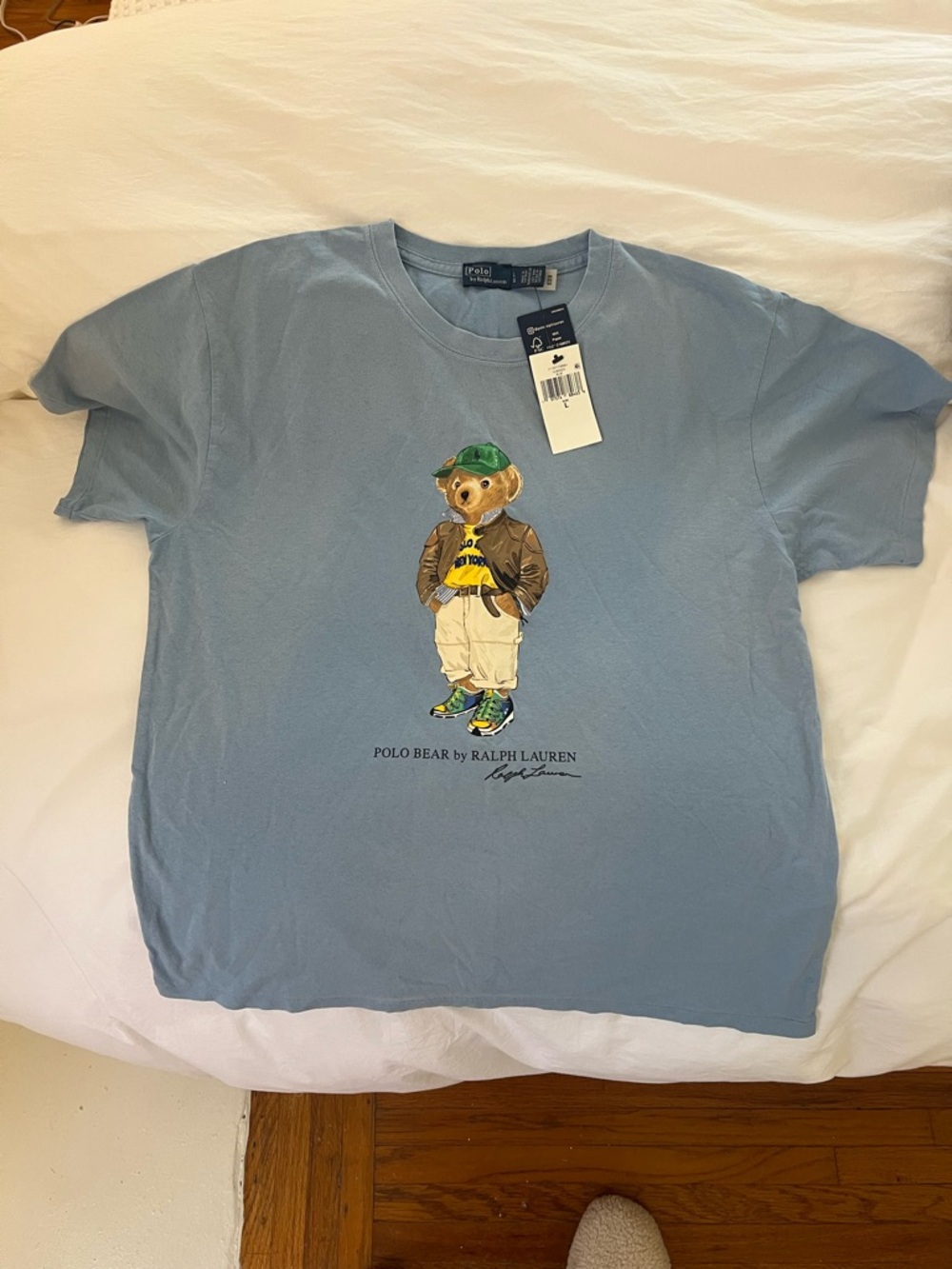 Ralph Lauren women’s Light Blue Polo Bear Short-Sleeve Tee